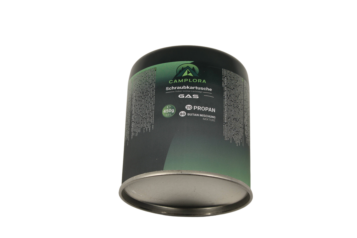 Camplora Gas-Schraubkartusche 450 g, Propan-Butan-Mischung 20/80