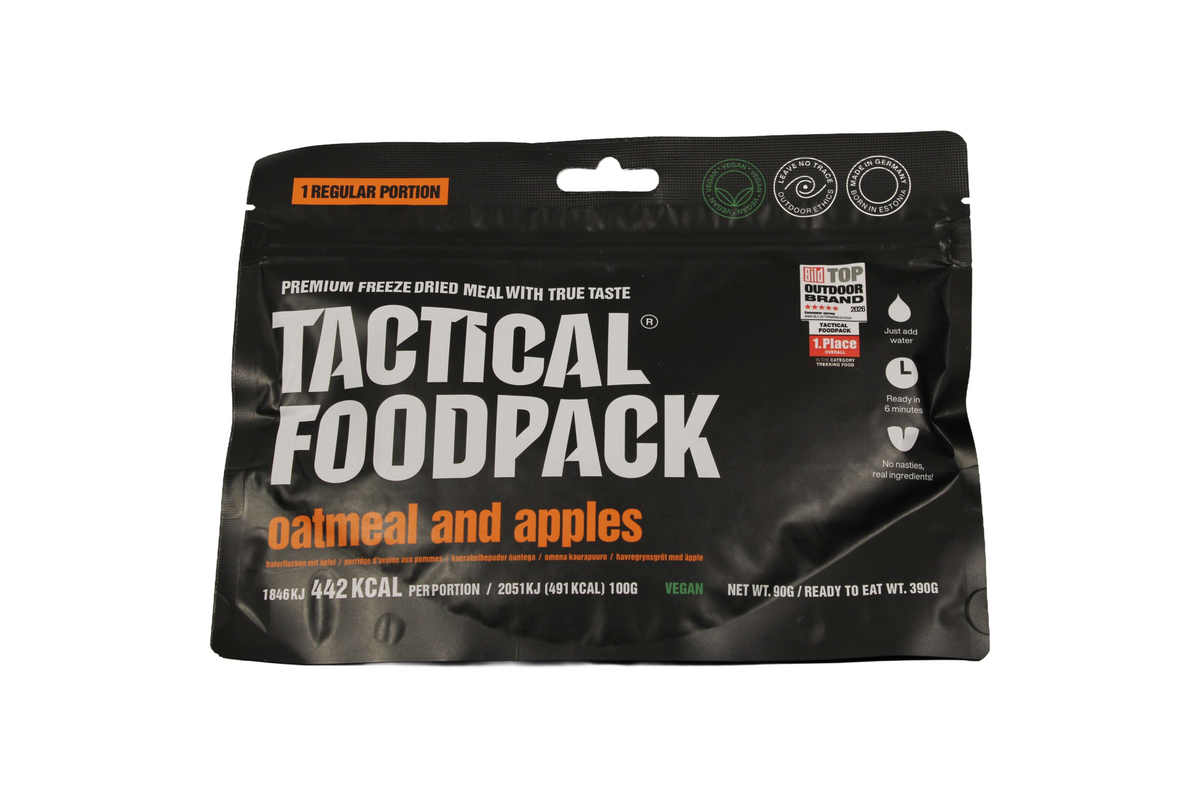 Tactical Foodpack Haferbrei mit Äpfeln, vegan, gefriergetrocknet, 90 g, 442 kcal pro Portion
