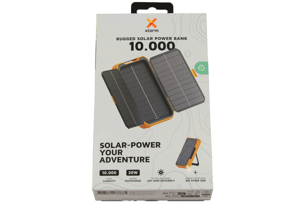 Xtorm Rugged Solar Power Bank 10.000 mAh mit 20 W Schnellladung und ausklappbaren Solarpanels, Originalverpackung